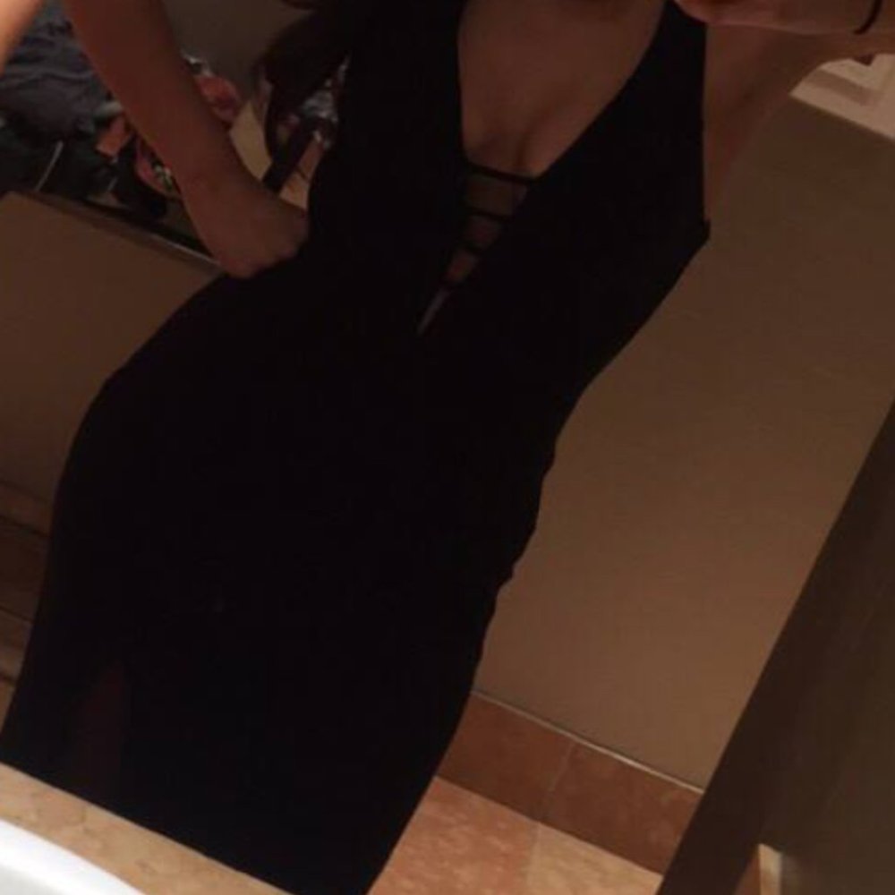 Faviana Black Cutout Dress